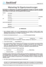Mietvertrag für Eigentumswohnungen (Onlineversion)