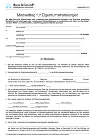 Mietvertrag fr Wohnraum
